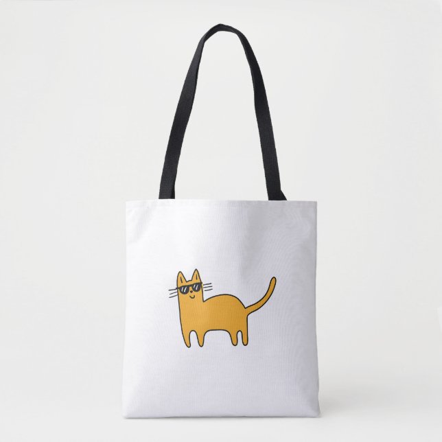 Bolso De Tela Gato Gafas de Sol Cool (Anverso)