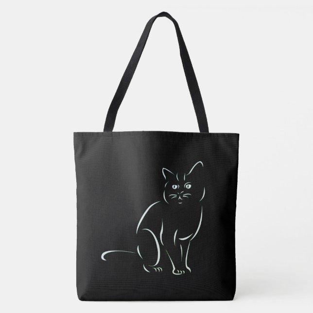Bolso De Tela Gato gatito blanco (Anverso)