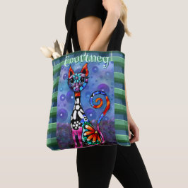 Bolso De Tela Gato Gatito Divertido De Ojos Grandes Personalizad