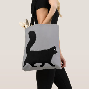 Bolso De Tela Gato Gatito Gatito Gatito Negro Caminado Funky F