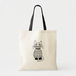 Bolso De Tela Gato gitano negro y blanco