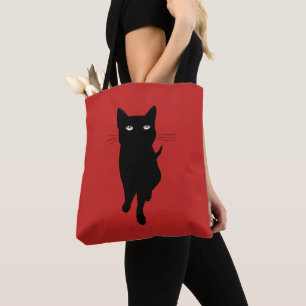 Bolso De Tela Gato gótico negro