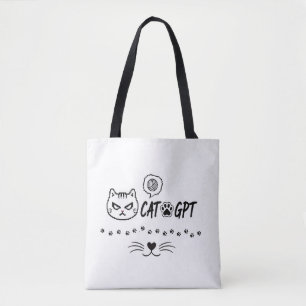 Bolso De Tela Gato GPT AI Divertido Pixel Gato / Cita Divertida 