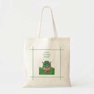 Bolso De Tela Gato gracioso en el Día de San Patricio