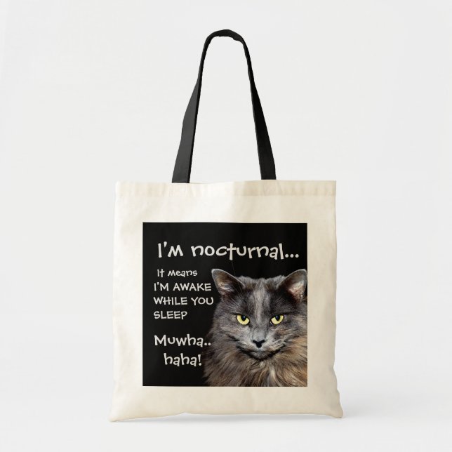 Bolso De Tela Gato gracioso es broma malvada. (Frente)
