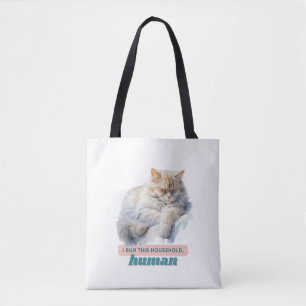 Bolso De Tela Gato gracioso "Yo dirijo este hogar, humano"