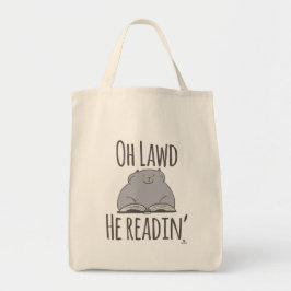Bolso De Tela Gato Grasa gracioso que está leyendo eslogan Perso