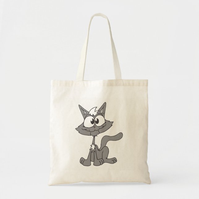 Bolso De Tela Gato gris (Frente)