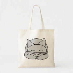 Bolso De Tela Gato gris durmiente