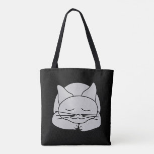 Bolso De Tela Gato gris durmiente