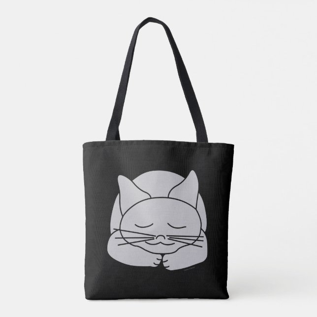 Bolso De Tela Gato gris durmiente (Reverso)