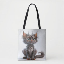 BOLSO DE TELA GATO GRIS MUY CUTIDO