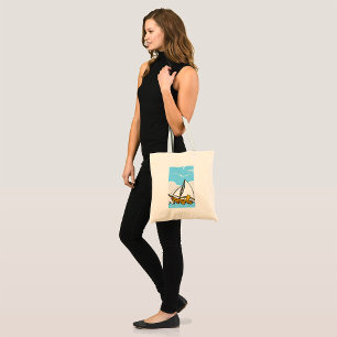 Bolso De Tela Gato gruñón en un Personalizado náutico gracioso