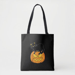 Bolso De Tela Gato Halloween Tocante Gatito Lover Trick O Trek K