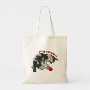 Bolso De Tela Gato jugando con CANICAS, Mantén la Pata Positiva,