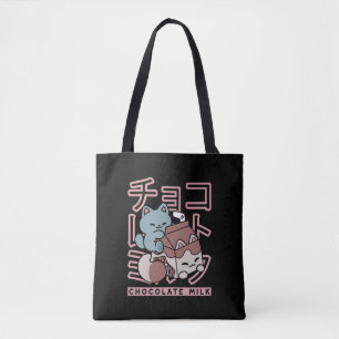 Bolso De Tela Gato Kawaii con Leche de Chocolate – Arte Pop Japo