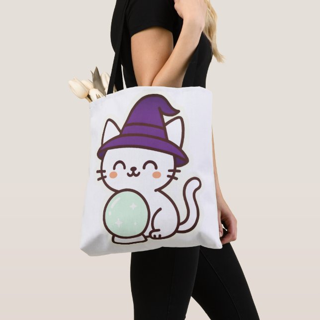 Bolso De Tela Gato Kawaii Halloween - Magnífico y adorable Spook (Detalle)