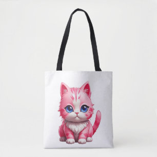 Bolso De Tela Gato Kitty Rosa