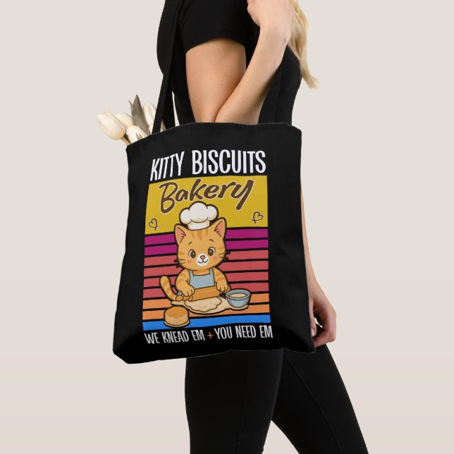 Bolso De Tela Gato Kneading Baker Kitty Biscuits Los Amamos (Detalle)