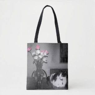 Bolso De Tela Gato "La Vie en Rosa" 