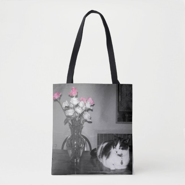 Bolso De Tela Gato "La Vie en Rosa"  (Anverso)