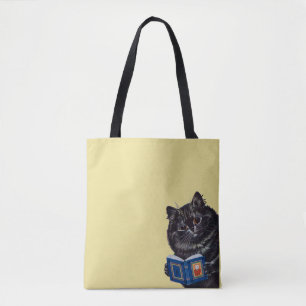 Bolso De Tela Gato leyendo un libro, Louis Wain