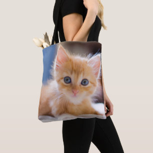 Bolso De Tela Gato lindo con los ojos azules