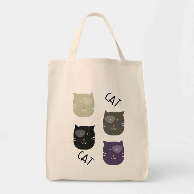 Bolso De Tela Gato lindo con manchas caprichosas (Frente)