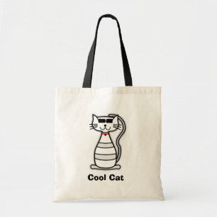 Bolso De Tela Gato lindo del dibujo animado del gato fresco con