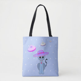Bolso De Tela Gato lindo en un sombrero