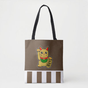 Bolso De Tela Gato Lucky de Oro