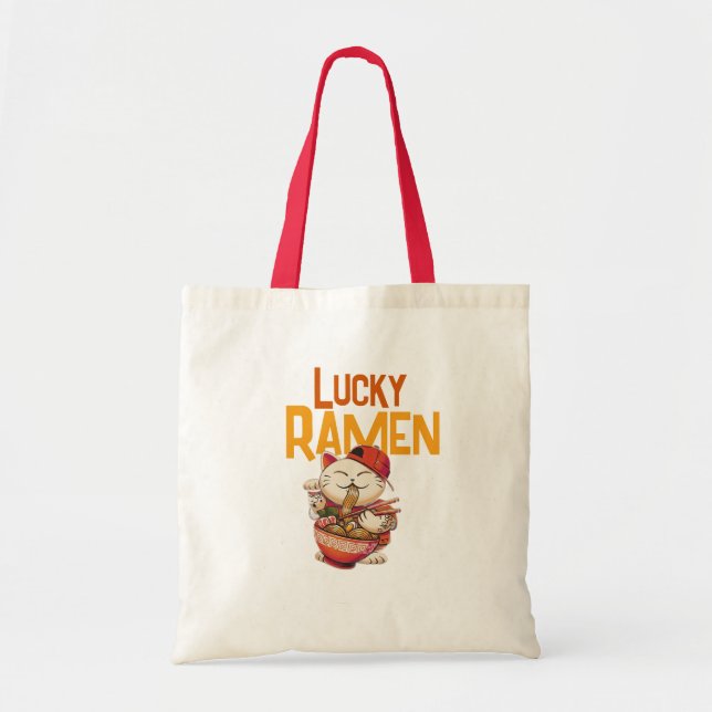 Bolso De Tela Gato Lucky Ramen (Frente)