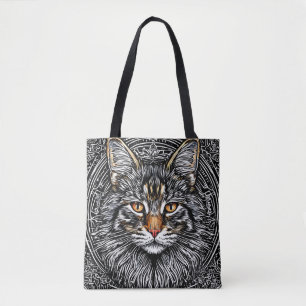 Bolso De Tela Gato Maine Coon Lindo
