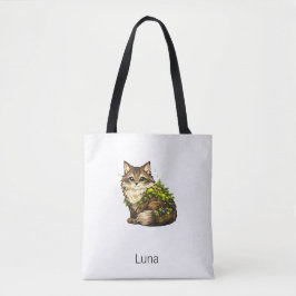 Bolso De Tela Gato Maine Coon Lindo Nombre Personalizado