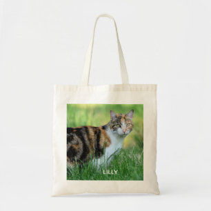Bolso De Tela Gato marrón y blanco