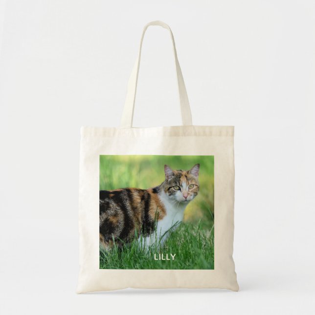 Bolso De Tela Gato marrón y blanco (Frente)