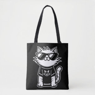 Bolso De Tela Gato más frío del mundo con gafas de sol negro