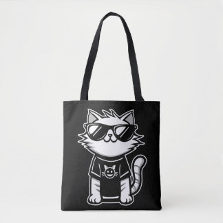 Bolso De Tela Gato más frío del mundo con gafas de sol negro