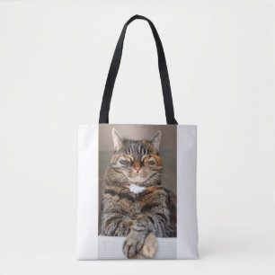 Bolso De Tela Gato Mascota Gracioso Humor Cínico Medio No Impres