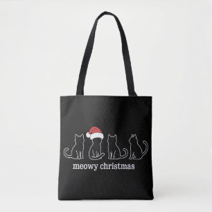 Bolso De Tela Gato Meowy Catmas Navidad Gato Cute Gatito Gatos S
