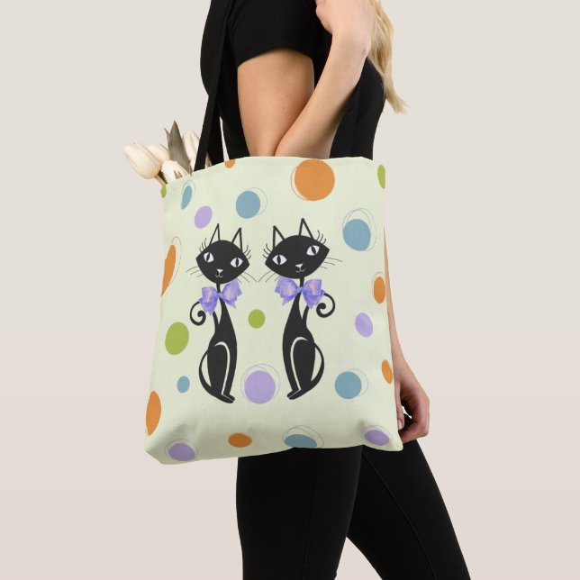 Bolso De Tela Gato moderno de mediados del siglo (Detalle)
