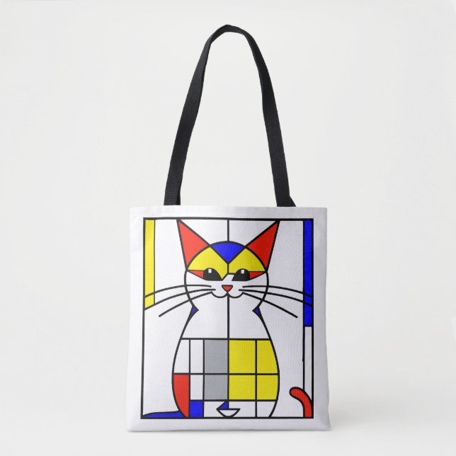 Bolso De Tela Gato mondriano (Anverso)