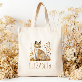 Bolso De Tela Gato Montés del Bosque Personalizado Lindo