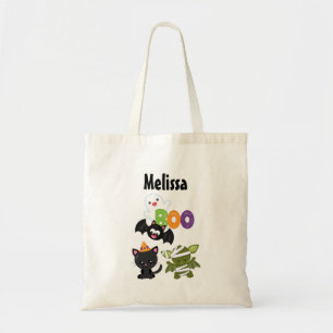 Bolso De Tela Gato, murciélago, momia y fantasma de Halloween