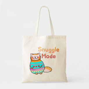 Bolso De Tela Gato Naranja Acurrucable en Modo Abarazo