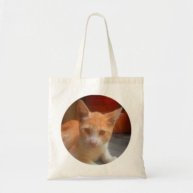Bolso De Tela Gato naranja adorable (Frente)