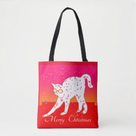 Bolso De Tela Gato navideño