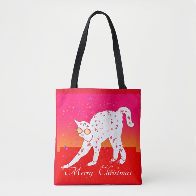 Bolso De Tela Gato navideño (Anverso)