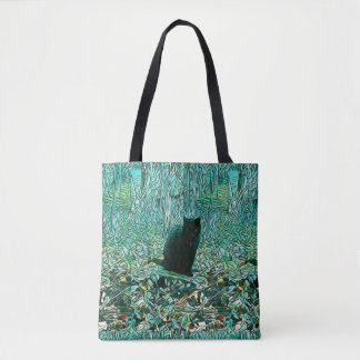 Bolso De Tela Gato negro