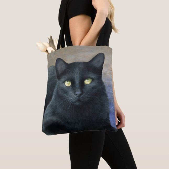 Bolso De Tela Gato negro 621 (Detalle)